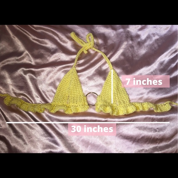 Cropped Crochet Halter Tops w/ Ring - Handmade & Perfect for Summer - Picture 2 of 8